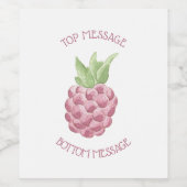 水彩ラズベリー ワインラベル (シングルラベル)