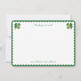 水彩ラッキー・イン・ラブ アイルランド風ウェディングシャワー サンキューカード