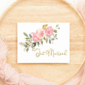 水彩ラッシュ赤面ピンクフローラたった今結婚しました