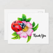 水彩ラディバグフローラありがとう ポストカード (正面/裏面)