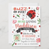 水彩ラディバグ春誕生日招待状 招待状 (正面)