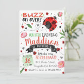 水彩ラディバグ春誕生日招待状 招待状 (スタンド正面)