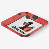 水彩ラディバグ誕生日スクエアパーティー ペーパープレート (傾斜あり)