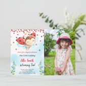 水彩ラディバグ誕生日写真招待状 招待状 (スタンド正面)