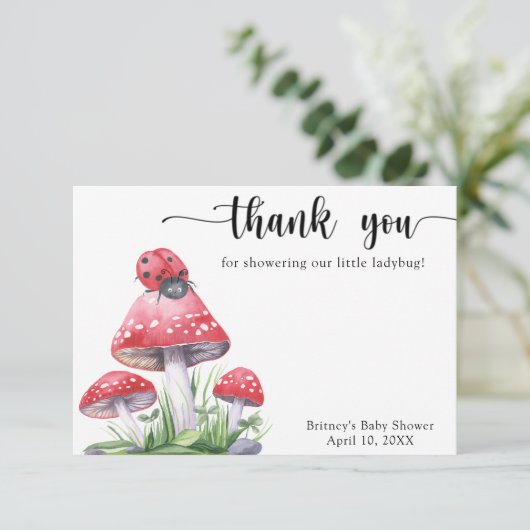 水彩ラディバグ – 感謝していお前の赤ちゃんシャワー サンキューカード (スタンド正面)