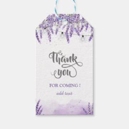 水彩ラバンダーのストリングライト ギフトタグ