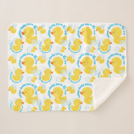 水彩ラバーダッキーお前が1人 シェルパブランケット