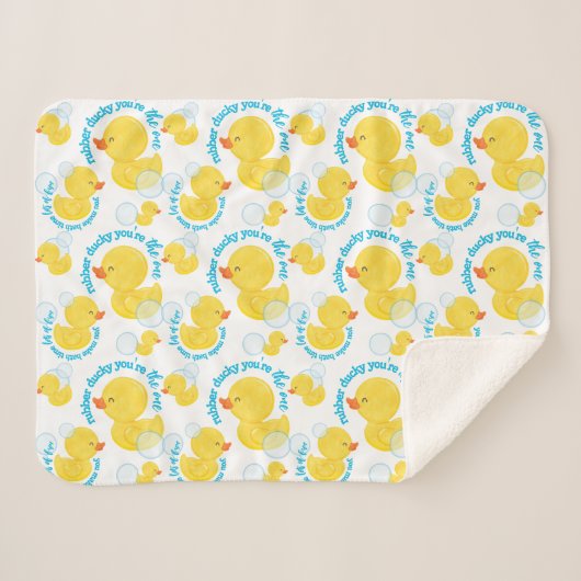 水彩ラバーダッキーお前が1人 シェルパブランケット (正面(横))