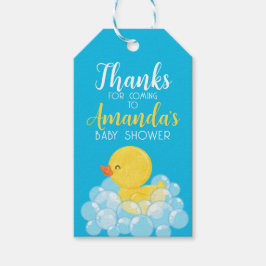水彩ラバーダックベビーシャワーメッセージカード ギフトタグ