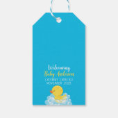 水彩ラバーダックベビーシャワーメッセージカード ギフトタグ (裏面)