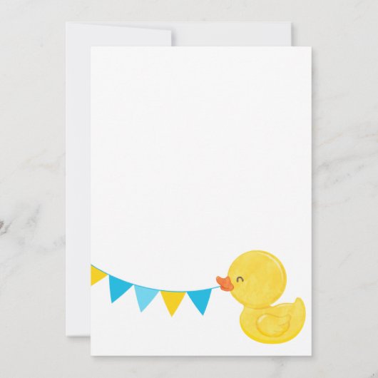 水彩ラバーダック1st誕生日パーティー 招待状 (裏面)