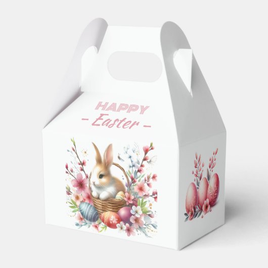 水彩ラビットイースターエッグ&フラワーズ – フェイバーボックス (正面サイド)