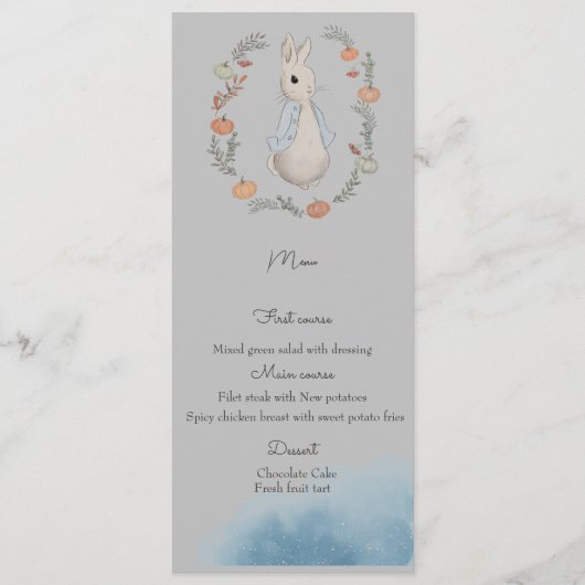 水彩ラビットピーター誕生日メニュー メニュー (正面)