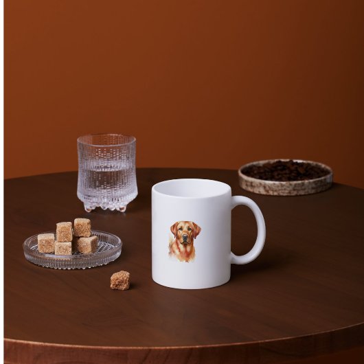 水彩ラブラドールゴールデンパーソナライズド ジャンボコーヒーマグカップ