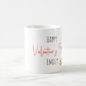 水彩ラブラドールドッグバレンタインデーコーヒーマグ コーヒーマグカップ (中央)