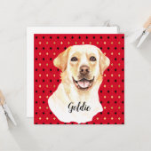 水彩ラブラドールレトリエバードッグパーソナライズされた カード (正面/裏面インサイチュ)