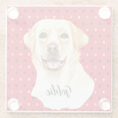 水彩ラブラドールレトリエバードッグパーソナライズされた ガラスコースター (裏面)