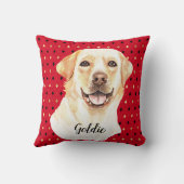 水彩ラブラドールレトリエバードッグパーソナライズされた クッション (裏面)