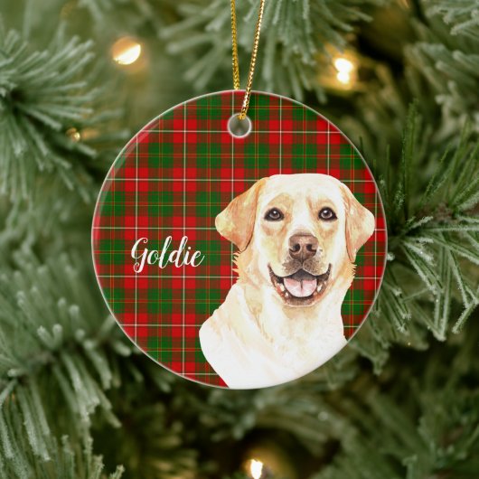 水彩ラブラドールレトリエバードッグパーソナライズされた セラミックオーナメント (ツリー)
