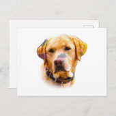 水彩ラブラドールレトリバー ポストカード (正面/裏面)