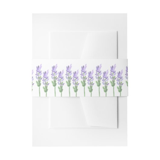 水彩ラベフランスのンダオンホワイト 招待状ベリーバンド (正面例)