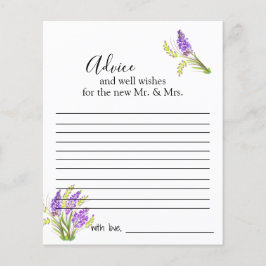 水彩ラベンダーとグリーン花模様アドバイスカード