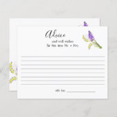 水彩ラベンダーとグリーン花模様アドバイスカード (正面/裏面)