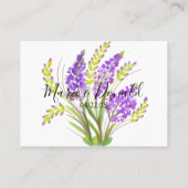 水彩ラベンダーとグリーン花模様アドバイスカード プレイスカード (裏面)