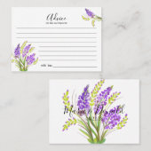 水彩ラベンダーとグリーン花模様アドバイスカード プレイスカード (正面/裏面)
