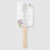 水彩ラベンダーとグリーン花模様プログラム ハンドファン (裏面)