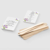 水彩ラベンダーとグリーン花模様プログラム ハンドファン (組立なし)