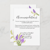 水彩ラベンダーとグリーン花模様 エンクロージャーカード (正面/裏面)