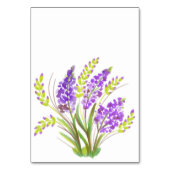 水彩ラベンダーとグリーン花模様 テーブルナンバー (裏面)