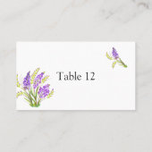 水彩ラベンダーとグリーン花模様 プレイスカード (裏面)