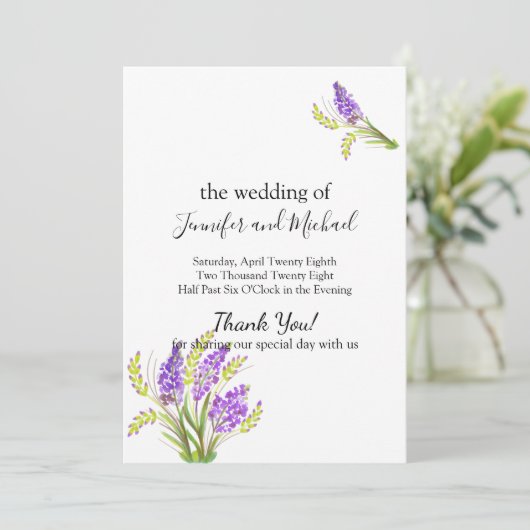 水彩ラベンダーとグリーン花模様 プログラム (スタンド正面)