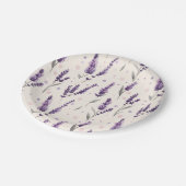 水彩ラベンダーとドットデザイン ペーパープレート (アングル)