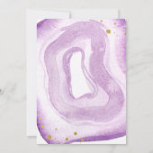 水彩ラベンダーと金ゴールドのグード日付を保存 セーブザデート (裏面)