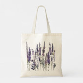 水彩ラベンダーの花 トートバッグ (裏面)