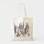 水彩ラベンダーの花 トートバッグ (正面)