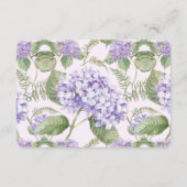 水彩ラベンダーアジサイ葉ファーン結婚ズ エンクロージャーカード (裏面)