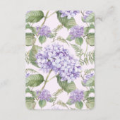 水彩ラベンダーアジサイ葉ファーン結婚ズ エンクロージャーカード (裏面)