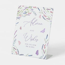 水彩ラベンダーアドバイスとウィッシュ 台座サイン