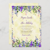 水彩ラベンダーイエロー結婚ズ 招待状 (正面/裏面)