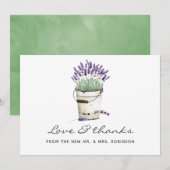 水彩ラベンダーウェディング サンキューカード (正面/裏面)