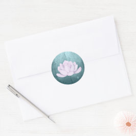 水彩ラベンダーサキュリー，ティール（緑がかった色） ラウンドシール