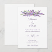 水彩ラベンダーシンプルウェディング招待状 招待状 (正面/裏面)