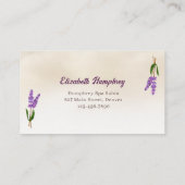 水彩ラベンダースパデザインマッサージセラピスト 名刺 (裏面)