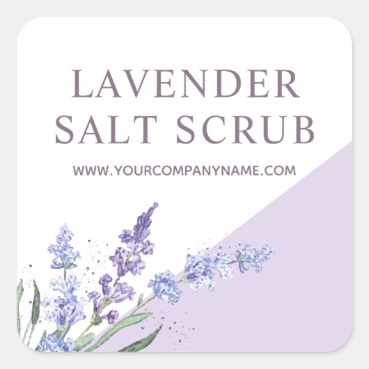 水彩ラベンダーソルトスクラブフローラ スクエアシール (正面)