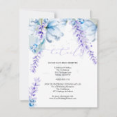 水彩ラベンダーダスティブルーワイルドフラワー 招待状 (正面)