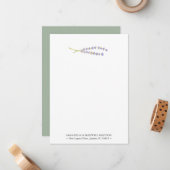 水彩ラベンダーノテパーソナライズされたカーズ ノートカード (正面/裏面インサイチュ)